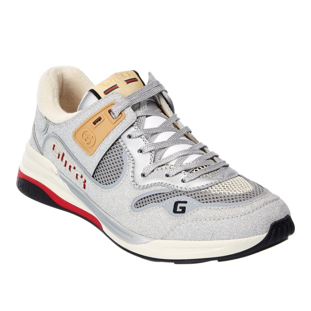 GUCCI Silver Sparkling Ultrapace Sneakers